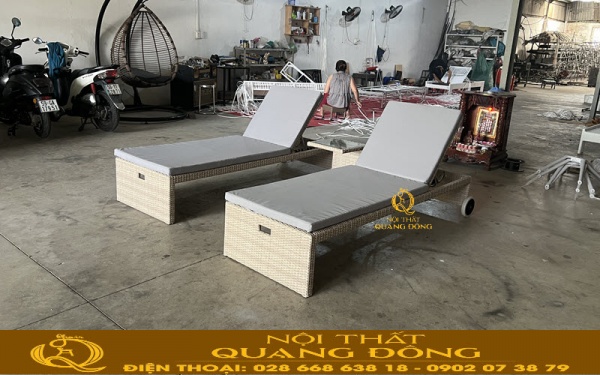 Ghế hồ bơi QD-253 được ghi hình và sản xuất trực tiếp tại cơ sở xưởng Nội Thất Quang Đông