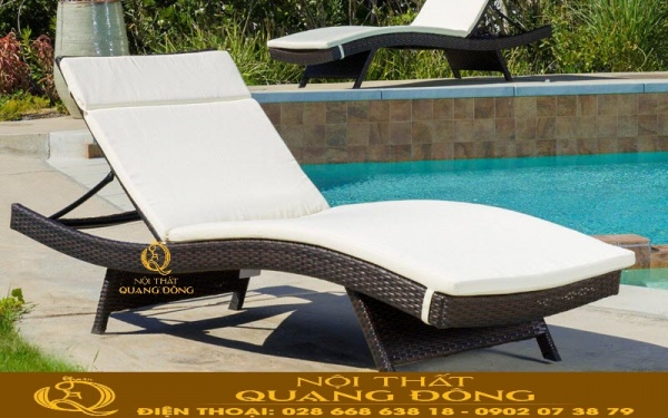 Mẫu ghế nằm hồ bơi QD-578 được trưng bày ở không gian bể bơi, bãi biển Ghế nằm hồ bơi QD-578 là giải pháp thư giãn tắm nắng tuyệt vời, sản phảm tối ưu cho bể bơi ngoài trời