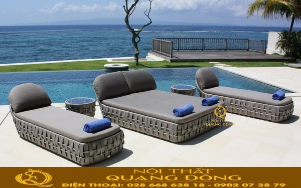 Ghế hồ bơi giả mây cao cấp QD - 1245 Nội thất Quang Đông