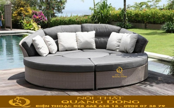 Giường tắm nắng QD-523 mẫu giường tròn thiết kế lắp ghép tiện lợi Mẫu giường tắm nắng QD-523 thiết kế lắp ghép tiện lợi, có thể tách rời tạo thành bộ sofa ngoài trời lý tưởng