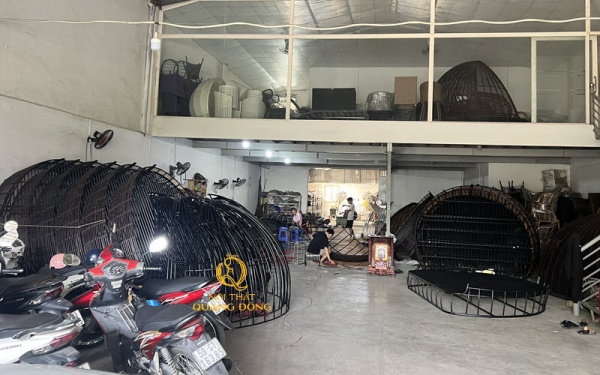 Sản xuất giường tắm nắng giả mây QD - 533 tại xưởng Nội thất Quang Đông