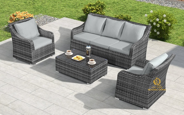 Nội thất Quang Đông trực tiếp sản xuất bàn ghế sofa giả mây QD-625