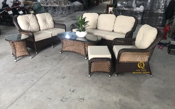 Sofa giả mây Qd-640 mang vẻ đẹp tân cổ điển sang trọng