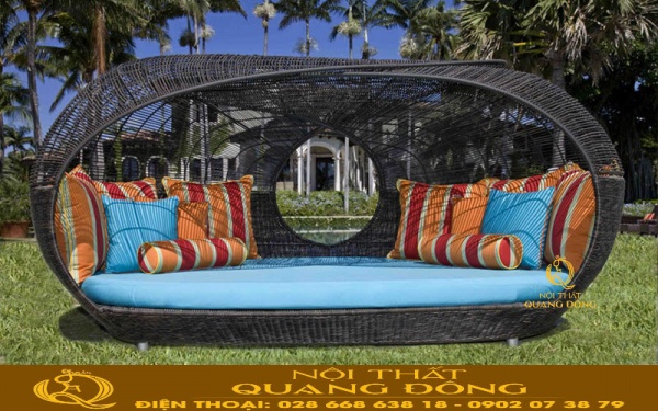 Sofa mây nhựa sân vườn QD-642 Nội thất Quang Đông