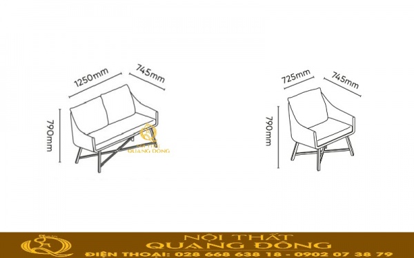 Kích thước sofa giả mây QD-667 