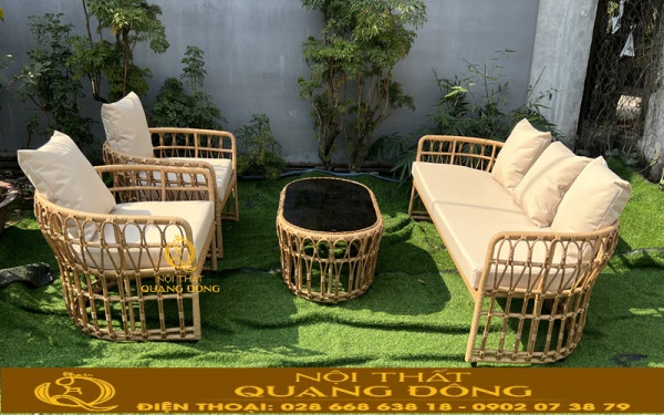 Sofa đan giả mây QD - 684 kiểu dáng mềm mại phù hợp nhiều không gian