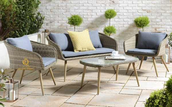 Sofa giả mây QD-685 sử dụng chất liệu cao cấp chuyên dụng ngoài trời