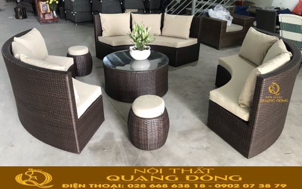 Sofa giả mây QD-702 đồng bộ và linh hoạt khi sử dụng