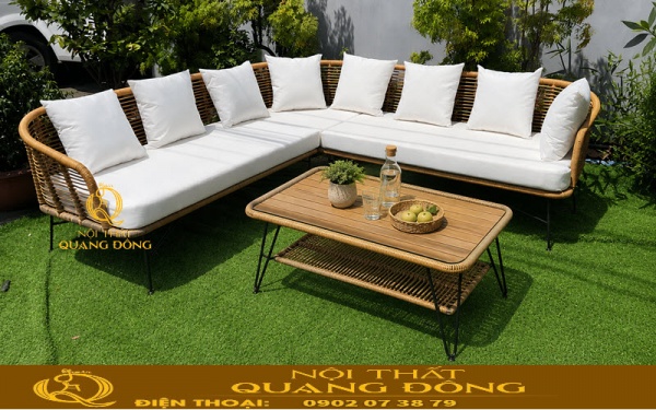 Sofa giả mây QD-705 đan bằng sợi mây nhựa tạo vẻ đẹp tự nhiên Sofa giả mây QD-705 được đan bằng sợi mây nhựa cao cấp chịu nắng mưa
