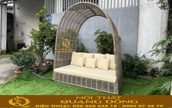 Sofa mây nhựa QD-708 được đan bằng sợi mây nhựa cao cấp chống tia UV