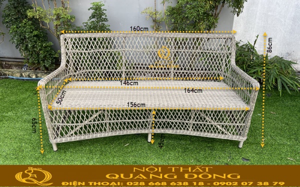 Kích thước bằng dài của sofa giả mây QD-747