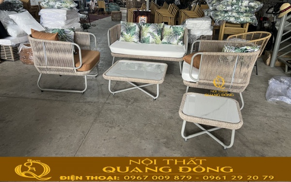 Sofa giả mây QD-759 tại xưởng Nội thất Quang Đông