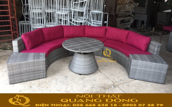 Sofa giả mây tại xưởng Nội thất Quang Đông