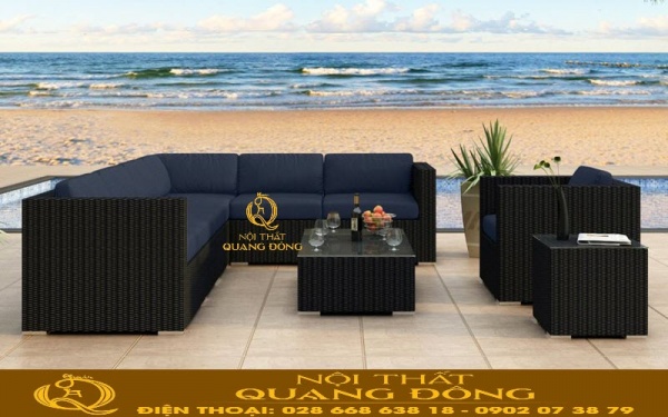 Sofa mây nhựa QD-714 phù hợp cho mọi không gian nội thất và ngoại thất sân vườn