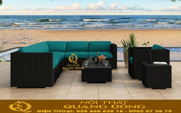 Sofa mây nhựa QD-714 với nhiều ưu điểm vượt trội về độ bền, tính thẩm mỹ