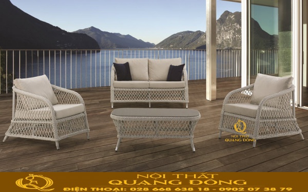 Sofa giả mây QD-718 đan sợi mây nhựa tròn dộ bền vượt trội Sofa giả mây QD-718 đan sợi mây nhựa tròn ưu điểm độ bền vượt trội