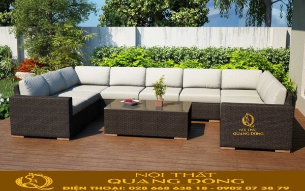 Sofa mây nhựa QD-735| Sofa chữ U độc đáo Sofa mây nhựa QD-735 thiết kế chữ U sẽ có nhiều vị trí ngồi hơn, rất thích hợp cho gia đình đào tụ trò chuyện cùng nhau