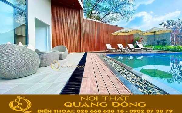 Mẫu sofa mây nhựa tại The Pearl Riverside Long An