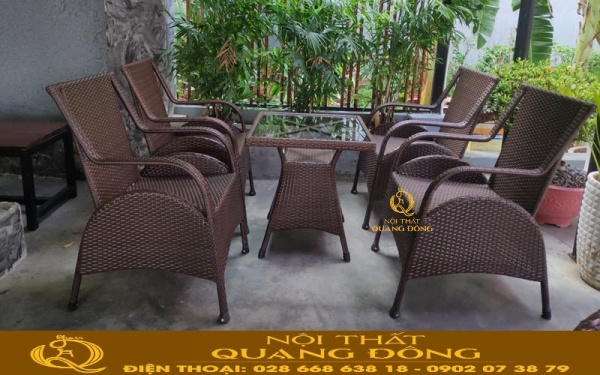 Giá bàn ghế mây nhựa QD-272 rẻ tại nội thất quang đông