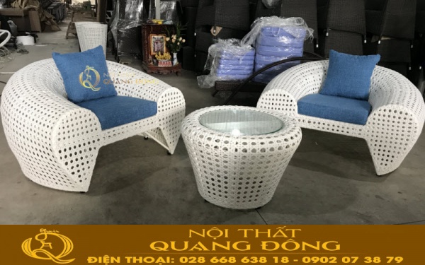 Mẫu ghế giả mây cao cấp đan mắt cáo QD-2025
