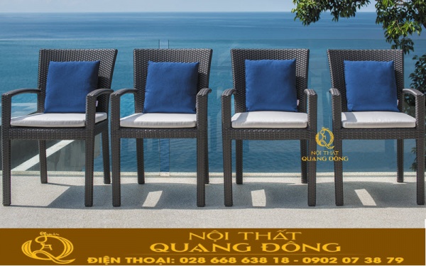 Ghế giả mây QD-2040 kiểu dáng vuông vức chắc chắn Mẫu ghế giả mây QD-2040 kiểu dáng vuông vức, vững chắc bền đẹp cho sân vườn