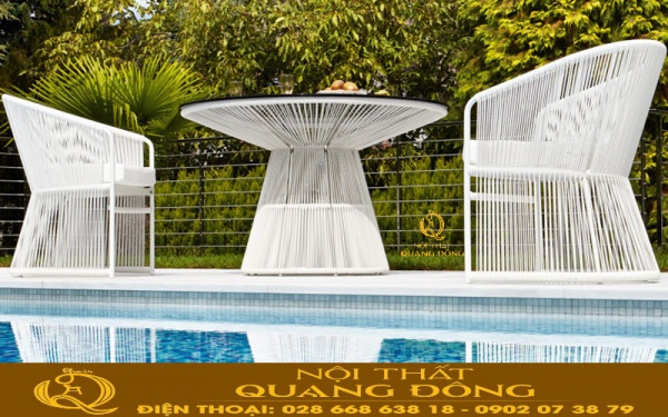Bộ bàn ghế giả mây QD-2063 thiết kế thoáng đãng đầy nghệ thuật
