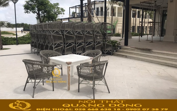 Ghế giả mây mẫu QD-2084 giao cho khu nghĩ dưỡng The Hamptons Plaza