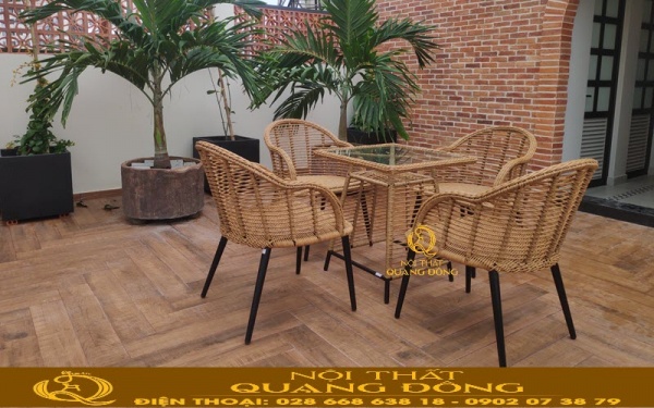 Bộ bàn ghế giả mây QD-2090 sản phẩm của Nội thất Quang Đông