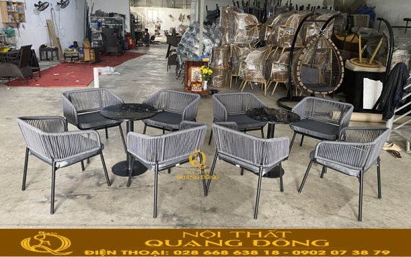 Bàn ghế giả mây QD - 2096 phù hợp với nhiều không gian