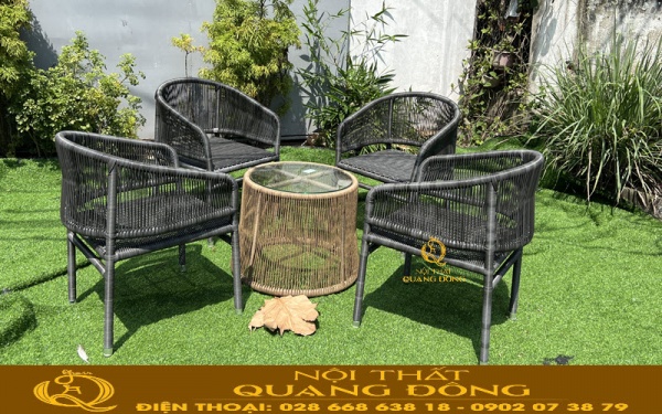 Bàn ghế giả mây QD-2099 thiết kế tinh tế và sang trọng