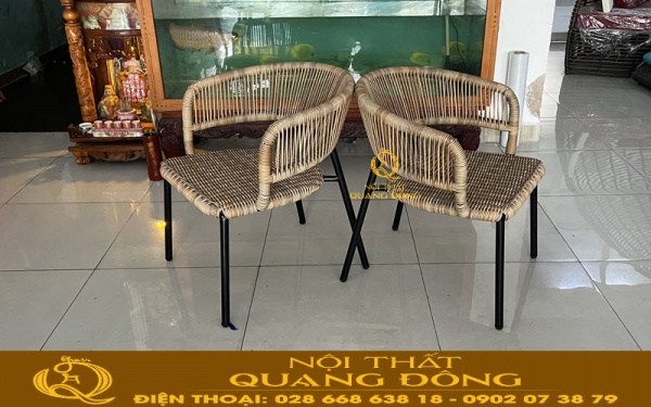 Ghế nhựa giả mây đan sợi tròn QD-2103