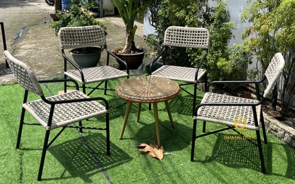 Bàn ghế mây nhựa QD-2105 sản phẩm của Nội thất Quang Đông