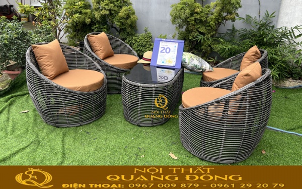 Ghế giả mây QD-2117 hình trứng tạo điểm nhấn ấn tượng cho không gian