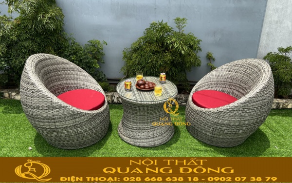 Bộ bàn ghế trứng combo 2 ghế 1 bàn cho những không gian nhỏ 
