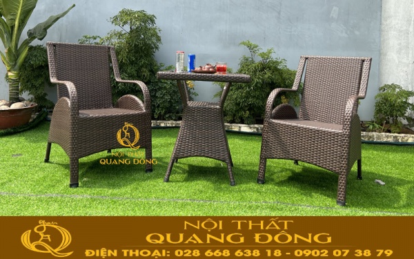 Bàn ghế mây nhựa QD-272 Nội thất Quang Đông