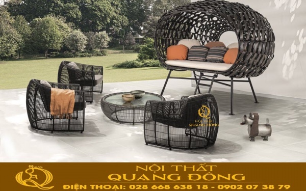 Mẫu ghế giả mây cao cấp QD-275  dùng cho sân vườn ngoài trời, khu vực hồ bơi bãi biển