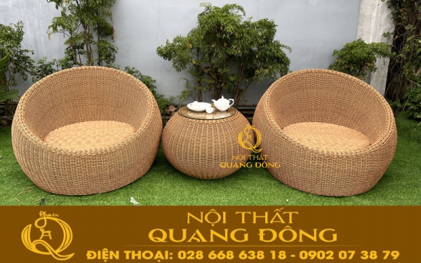 Ghế hình trứng QD-306 kích thước rộng rãi, gam màu vàng tự nhiên sang trọng