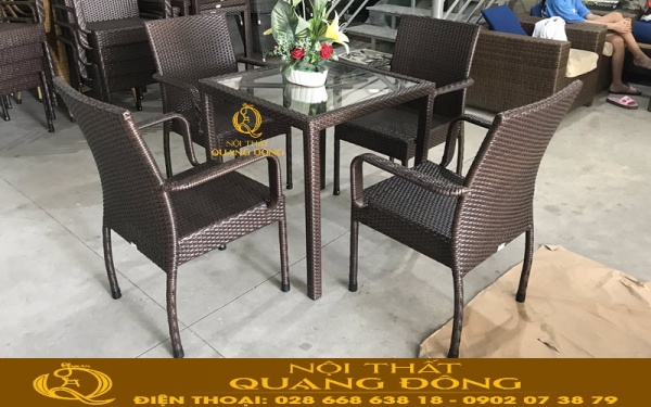 Bộ bàn ghế giả mây QD-314 sản xuất tại Công ty TNHH Nội Thất Quang Đông