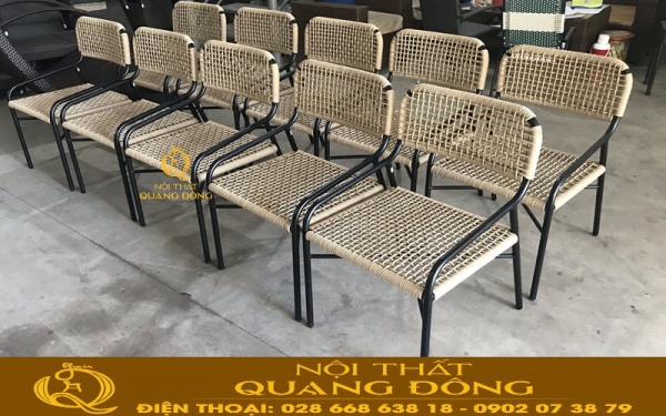 Bàn ghế giả mây tại xưởng QD-337 Nội thất Quang Đông