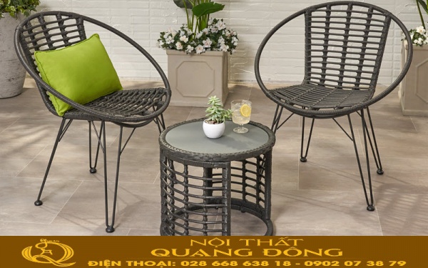 Bàn ghế ban công 2 ghế 1 bàn nhỏ gọn