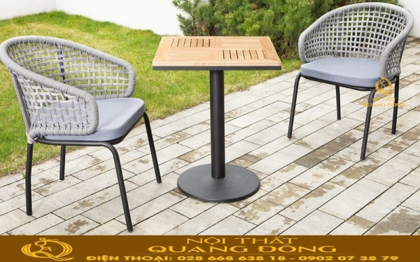 Bàn ghế giả mây QD-389 điểm nhấn ấn tượng cho góc sân vườn, tiện nghi cho cuộc sống hiện đại ở những ban công căn hộ
