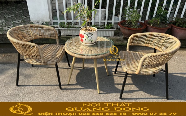 Bàn ghế mây nhựa QD-2082 