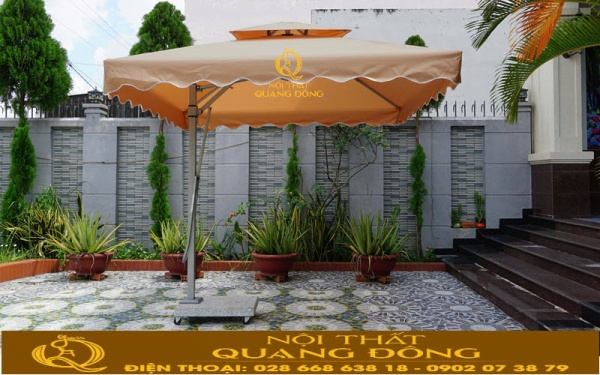 Dù lệch tâm vuông 2.5m có rèm 