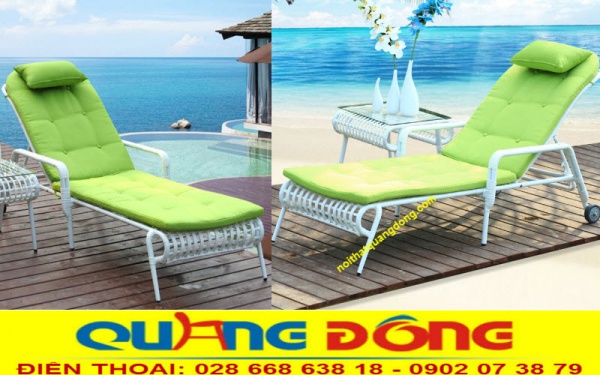 Ghế nằm hồ bơi QD-1248 có thang điểu chỉnh độ cao nhiều cấp độ, tạo sự thoải mái cho người nằm