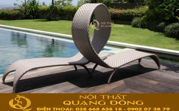 Ghế nằm hồ bơi độc lạ đan mây nhựa giả mây Mẫu ghế nằm hồ bơi QD-1257 dùng cho 2 người được thiết kế hiện đại đã kết hợp được 2 ranh giới nghệ thuật và thủ công mỹ nghệ vô cùng tinh tế, tạo điểm nhấn nổi bật không gian ngoại thất.