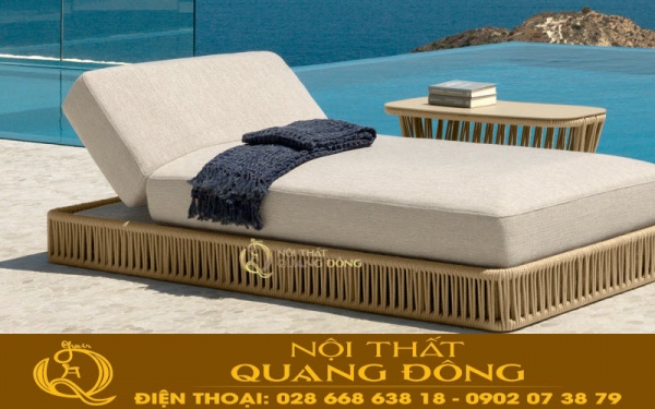 Mẫu ghế nằm thư giãn tắm nắng cho hồ bơi, bãi biển khu resort, khách sạn được nhiều cặp tình nhân ưu chuộng