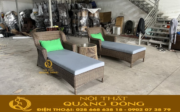 Ghế nằm hồ bơi được sản xuất tại xưởng của Nội Thất Quang Đông trước khi bàn giao cho khách hàng