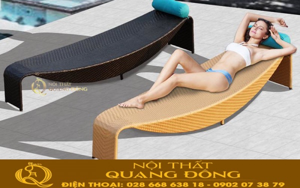 Ghế nằm hồ bơi giả mây kiểu dáng mới lạ Mẫu ghế nằm hồ bơi giả mây QD-593 vượt xa tiêu chuẩn của một chiếc giường tắm nắng thư giãn thông thường, mẫu ghế nằm hồ bơi biểu tượng cho xu hướng hiện đại, điểm nhấn nổi bật không gian ngoại thất.