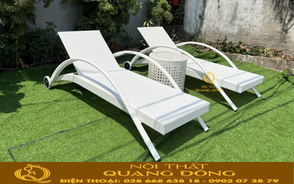 Ghế nằm hồ bơi QD-252 màu trắng tinh tế
