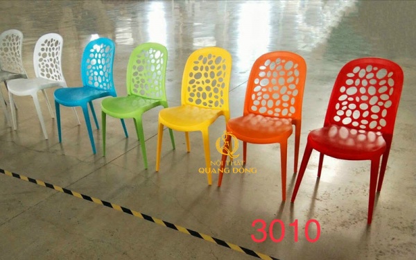 Mẫu ghế nhựa đúc nguyên khối đủ màu sắc tươi sáng
